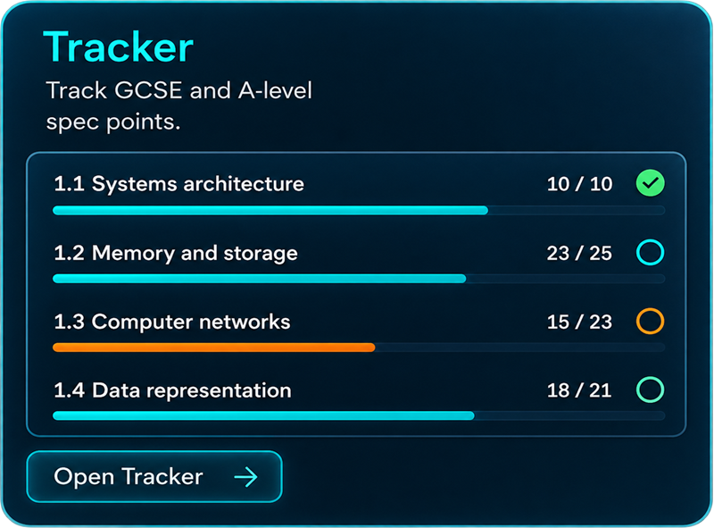 Tracker — track GCSE and A-level spec points