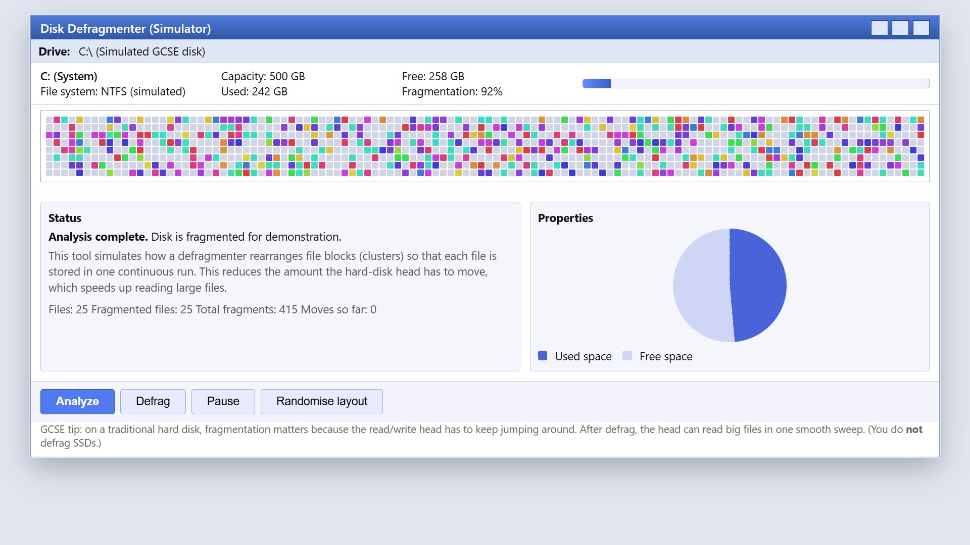 Disk Defragmenter Lab: Fragmentation & Defrag Visualiser thumbnail